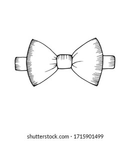 bow tie jacket drawing. isolated vector sketch icon