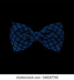 Bow tie. Lapis Blue color. Vector illustration