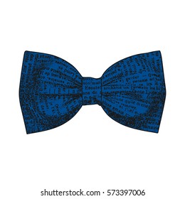 Bow tie. Lapis Blue color. Vector illustration