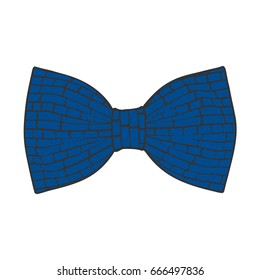 Bow tie. Lapis Blue color. Vector illustration