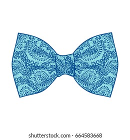 Bow tie. Lapis blue and Island Paradise color. Vector illustration