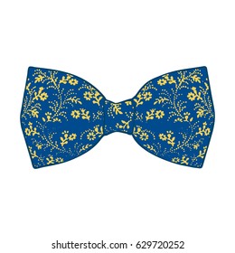 Bow tie. Lapis Blue and Primrose Yellow color. Vector illustration