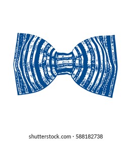 Bow tie. Lapis Blue and white color. Vector illustration