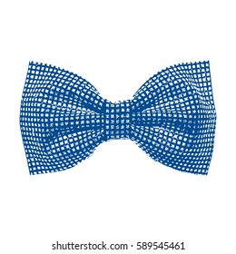 Bow tie. Lapis Blue and white color. Vector illustration