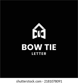 Bow tie letter logo design. combination of envelope and bow tie icons. Simple and minimalist style logo