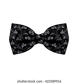 Bow tie. Lilac grey and black color. Vector