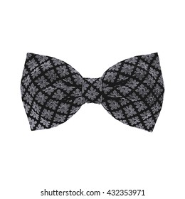 Bow tie. Lilac grey and black color on a white background. Vector illustration