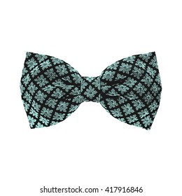 Bow tie. Limpet shell and black color. Vector illustration