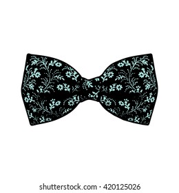 Bow tie. Limpet shell and black color. Vector