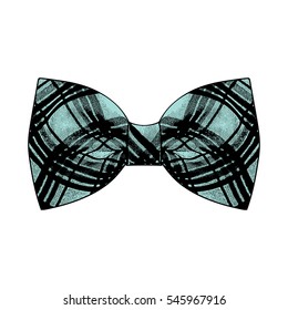 Bow tie. Limpet shell and black color. Vector illustration