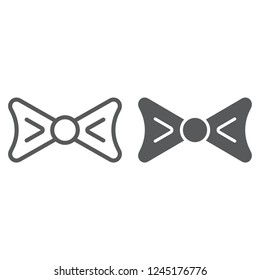 Bow tie line and glyph icon, clothing and knot, necktie sign, vector graphics, a linear pattern on a white background, eps 10.