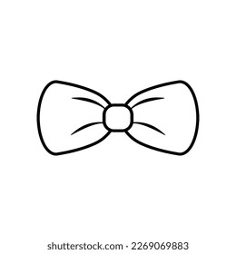 Icono de línea de corbata de doblado. Corbata clásica con nudo de arco. Ilustración vectorial