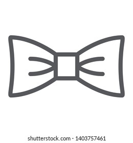 Bow tie line icon, clothes and accessory, butterfly knot sign, vector graphics, a linear pattern on a white background, eps 10.