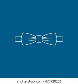 Bow Tie Line Icon On Blue Background