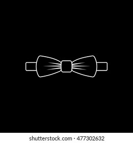 Bow Tie Line Icon On Black Background