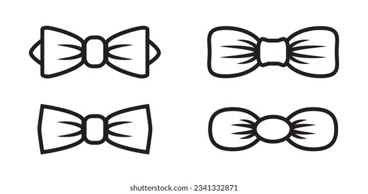 Bow Tie line icon, Bow Tie Icon set in trendy flat style isolated on white background. Necktie symbol for your web site design, logo, app, UI. Vector illustration sign of necktie.