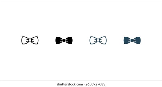 Bow Tie Line Icon set On White Background, vector illustration