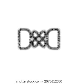 Bow tie line icon. Simple style man fashion poster background symbol. Bow tie text frame. Logo design element. T-shirt printing. Vector for sticker. Zig-zag style icon.