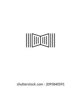 Bow tie line icon. Simple style man fashion poster background symbol. Bow tie text frame. Logo design element. T-shirt printing. Vector for sticker.