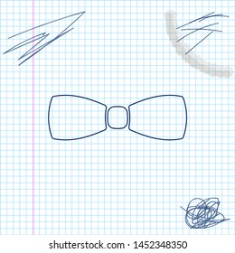 Bow tie line sketch icon isolated on white background. Vector Illustration