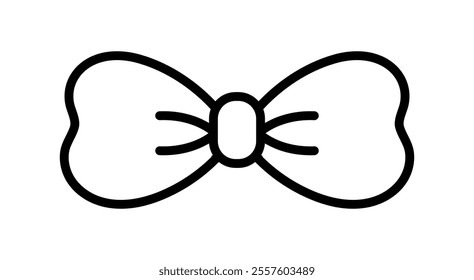 Bow tie line style ribbon icon isolated vector illustration