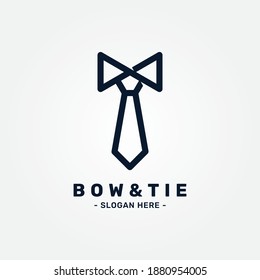 Kombination aus Bow Tie und Tie Logo Design Template. Minimaler Logotyp. Kreatives elegantes Vektordesign