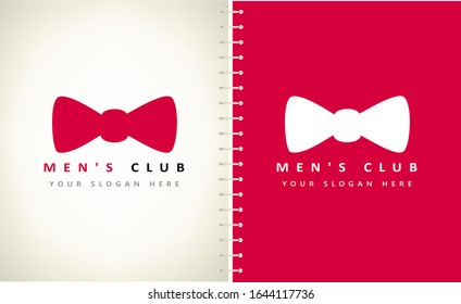 Bow tie logo vector. Design mens club.