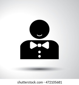 Bow tie man business professional people avatar sign flat icon illustration