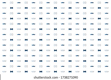 Bow Tie and Moustache Seamless Pattern. father s day background
