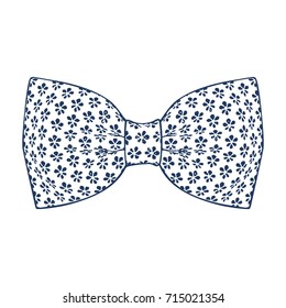 Bow tie. Navy Peony color. Vector illustration