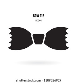 Bow tie or neck tie simple vector icon isolated on white background. Bowtie symbol, outline, logo, image or illustration