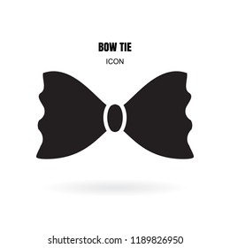 Bow tie or neck tie simple vector icon isolated on white background. Bowtie symbol, outline, logo, image or illustration