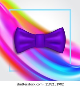 Bow tie or neck tie simple vector icon isolated on white background. Realistic 3d vector illustration of silk or satin bowtie