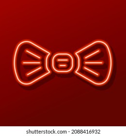 bow tie neon sign, modern glowing banner design, colorful modern design trend. Vector illustration.