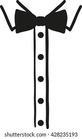 Bow tie on a Shirt with button line