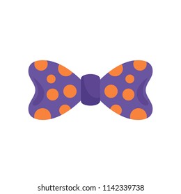 Bow tie orange circle icon. Flat illustration of bow tie orange circle vector icon for web isolated on white
