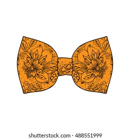 Bow tie. Orange color. Vector illustration
