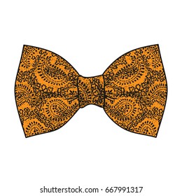 Bow tie. Orange color. Vector illustration