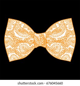 Bow tie. Orange color. Vector illustration