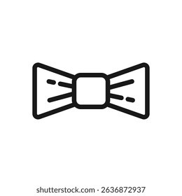 Bow tie outline icon. Black bow tie symbol isolated on white background. Vector illustration.