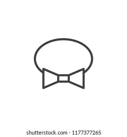 Bow tie outline icon. linear style sign for mobile concept and web design. knot simple line vector icon. Symbol, logo illustration. Pixel perfect vector graphics