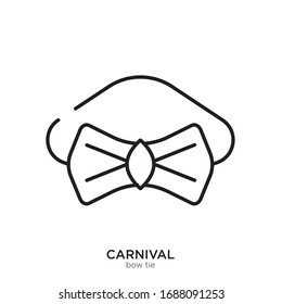 Bow tie outline. Isolated bow tie on white background.