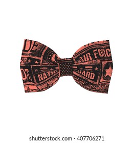 Bow tie. Peach echo color. Vector illustration