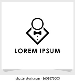 bow tie and people logo design vector