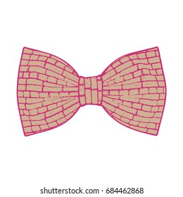 Bow tie. Pink color. Vector illustration