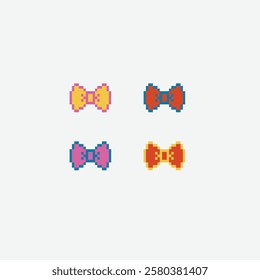 Bow Tie Pixel Item Virtual Item for Game or Graphics. Vector illustration