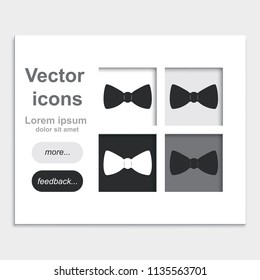 Bow tie placed on web page template flat vector icon.