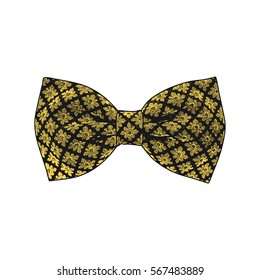 Bow tie. Primrose Yellow color. Vector illustration