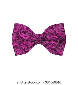 bow tie. purple color. vector illustration