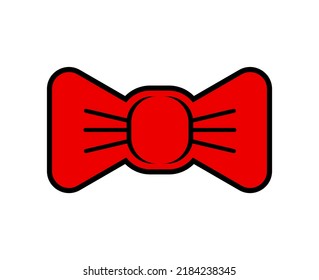 bow tie , red color unique icon vector
